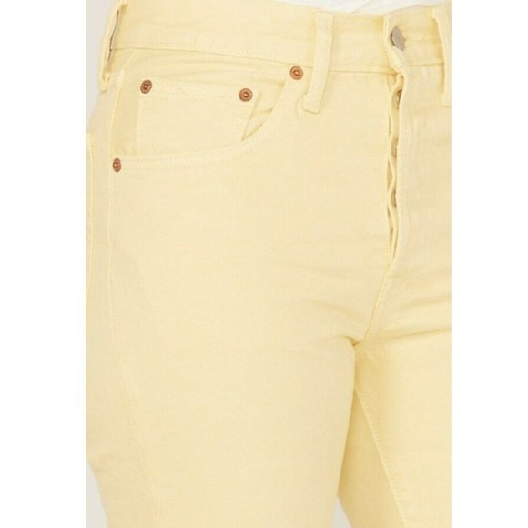 New Levis 501 Original Cropped 100% Cotton Jeans Yellow 362000213 Button Fly‎ 30 - Picture 1 of 16